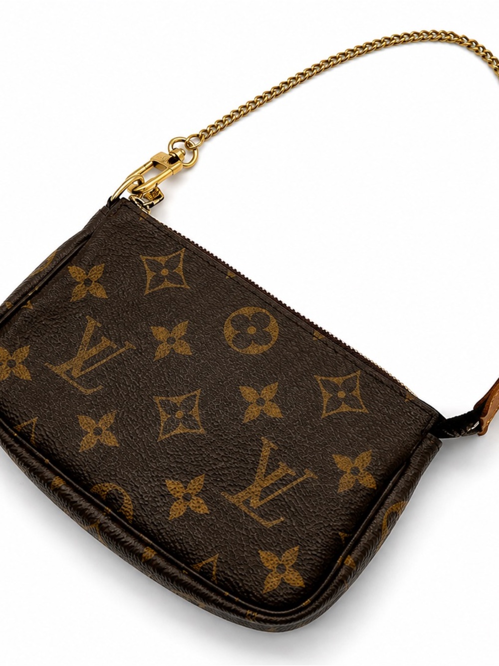 Louis Vuitton Monogram Mini Pochette in Brown and Gold